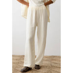 Light Gray Donni The Bubble Crop Simple Pant Creme