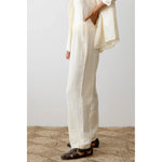 Gray Donni The Bubble Crop Simple Pant Creme