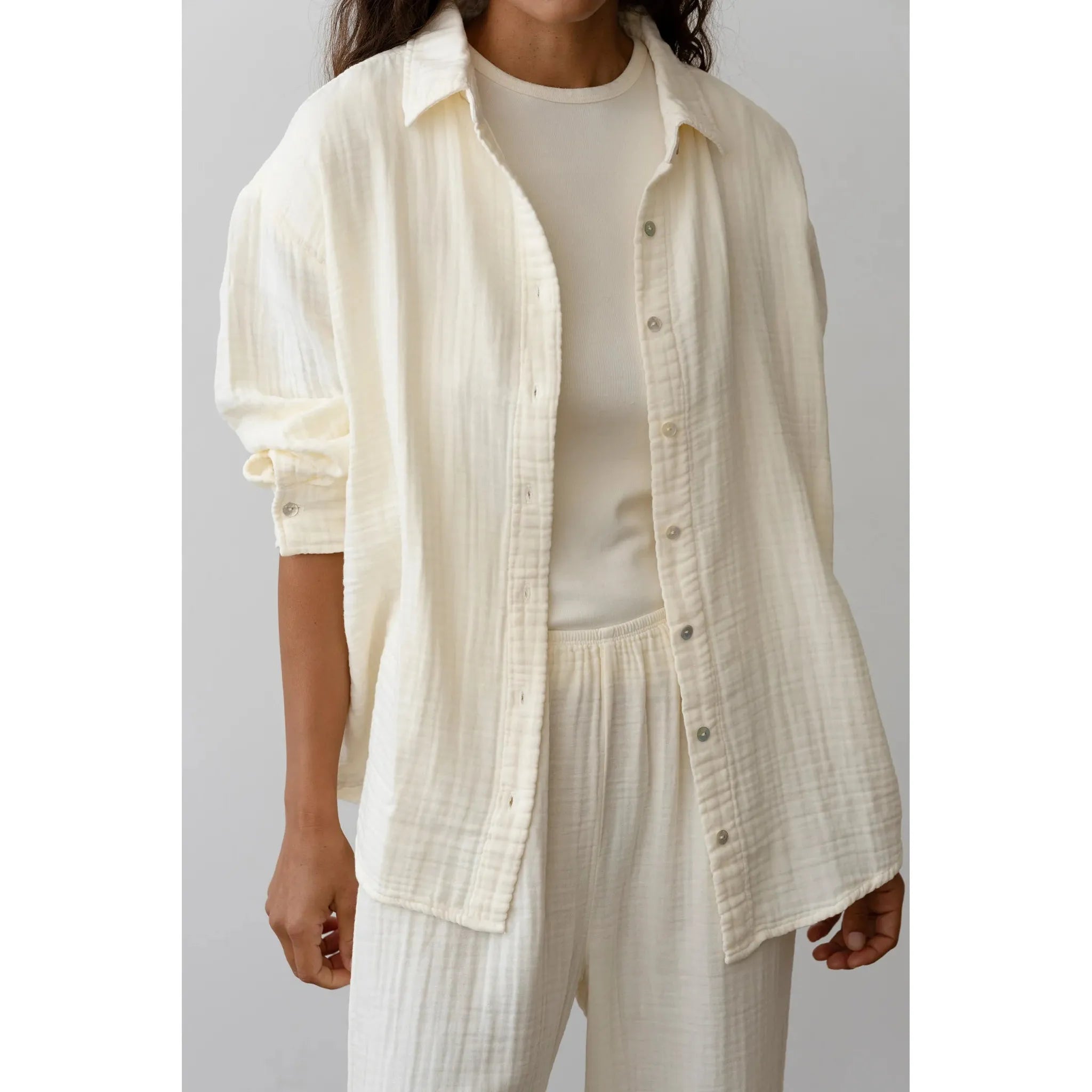 Gray Donni The Bubble Shirt Creme