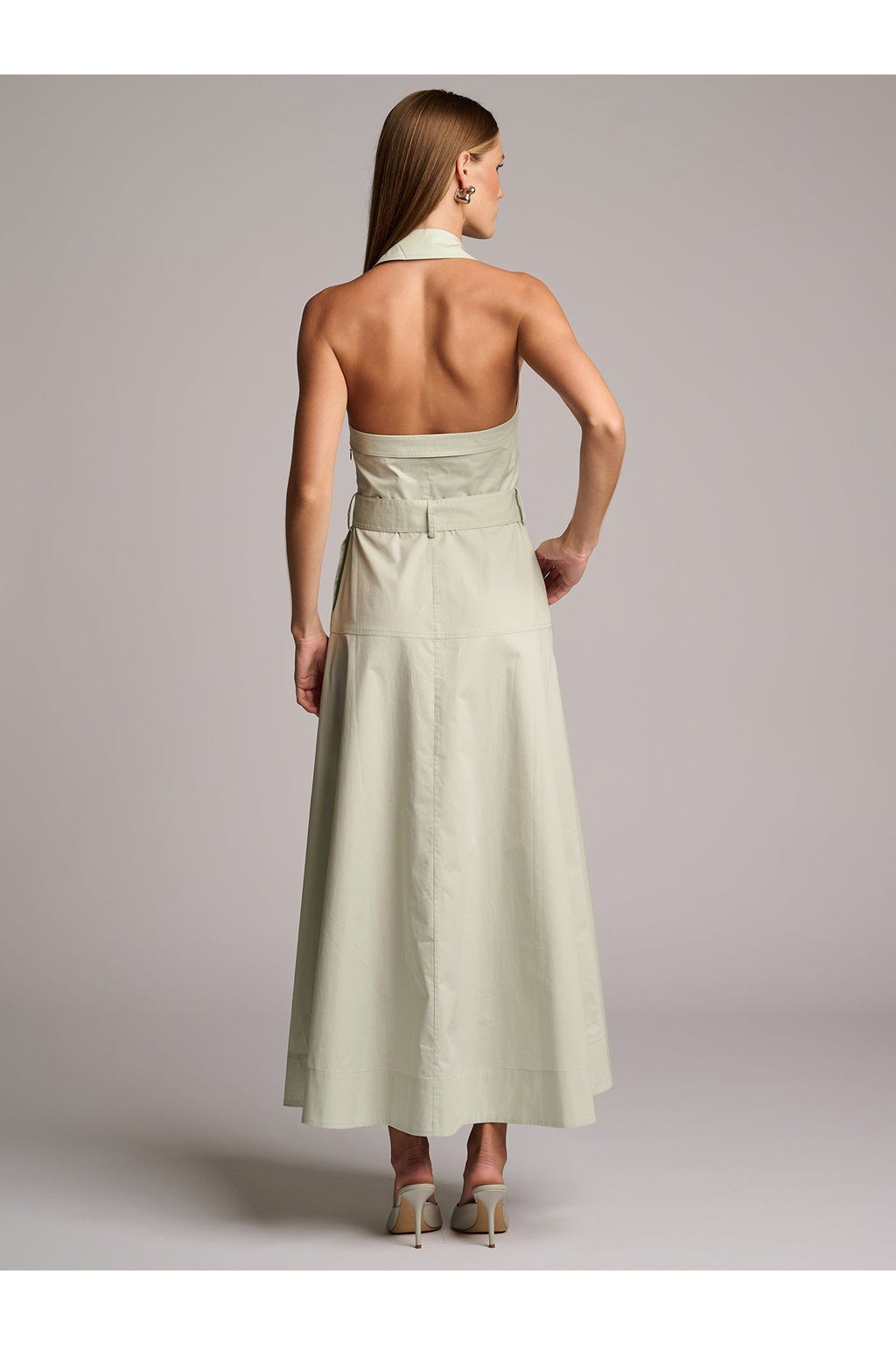 ELOISE DRESS  - PISTACHIO HEVRON