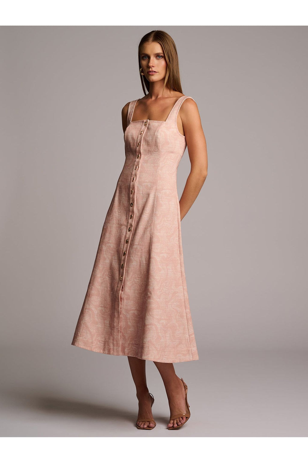 KYA DRESS  - CAMO PRINT PINK HEVRON