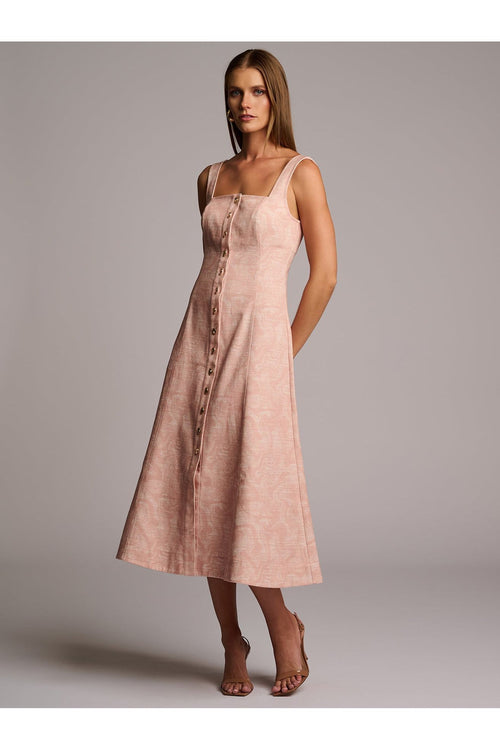 KYA DRESS  - CAMO PRINT PINK HEVRON
