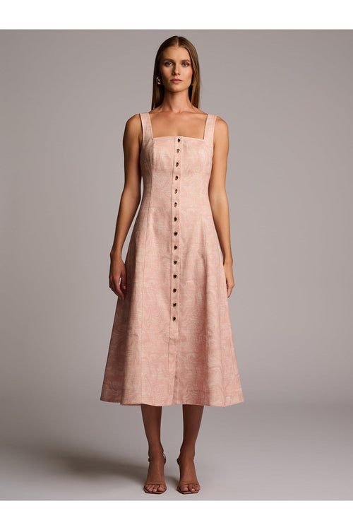 KYA DRESS  - CAMO PRINT PINK HEVRON