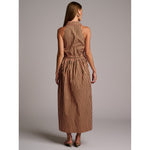 STELLA DRESS  - APRICOT STRIPE HEVRON