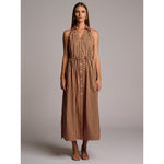 STELLA DRESS  - APRICOT STRIPE HEVRON