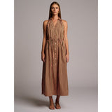 STELLA DRESS  - APRICOT STRIPE HEVRON