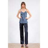 Avenue Montaigne Eclipse Pants Satin Navy