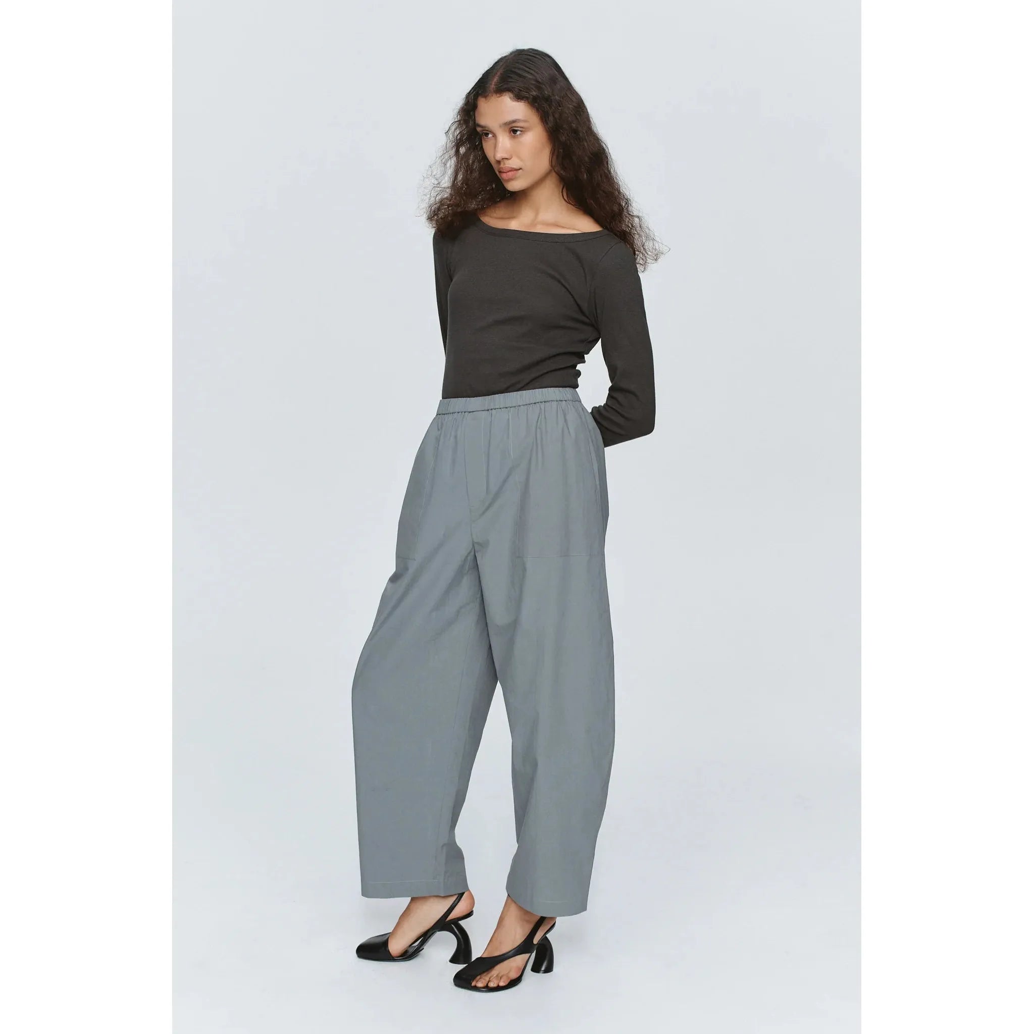 Light Gray Marle Ellidy Pant Blue Steel