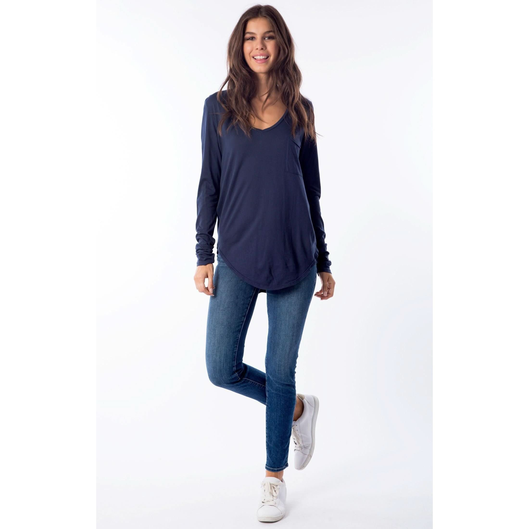 Sol Angeles Essential Long Sleeve Torque Tee Indigo