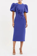 EVOLET PUFF SLEEVE MIDI Rebecca Vallance