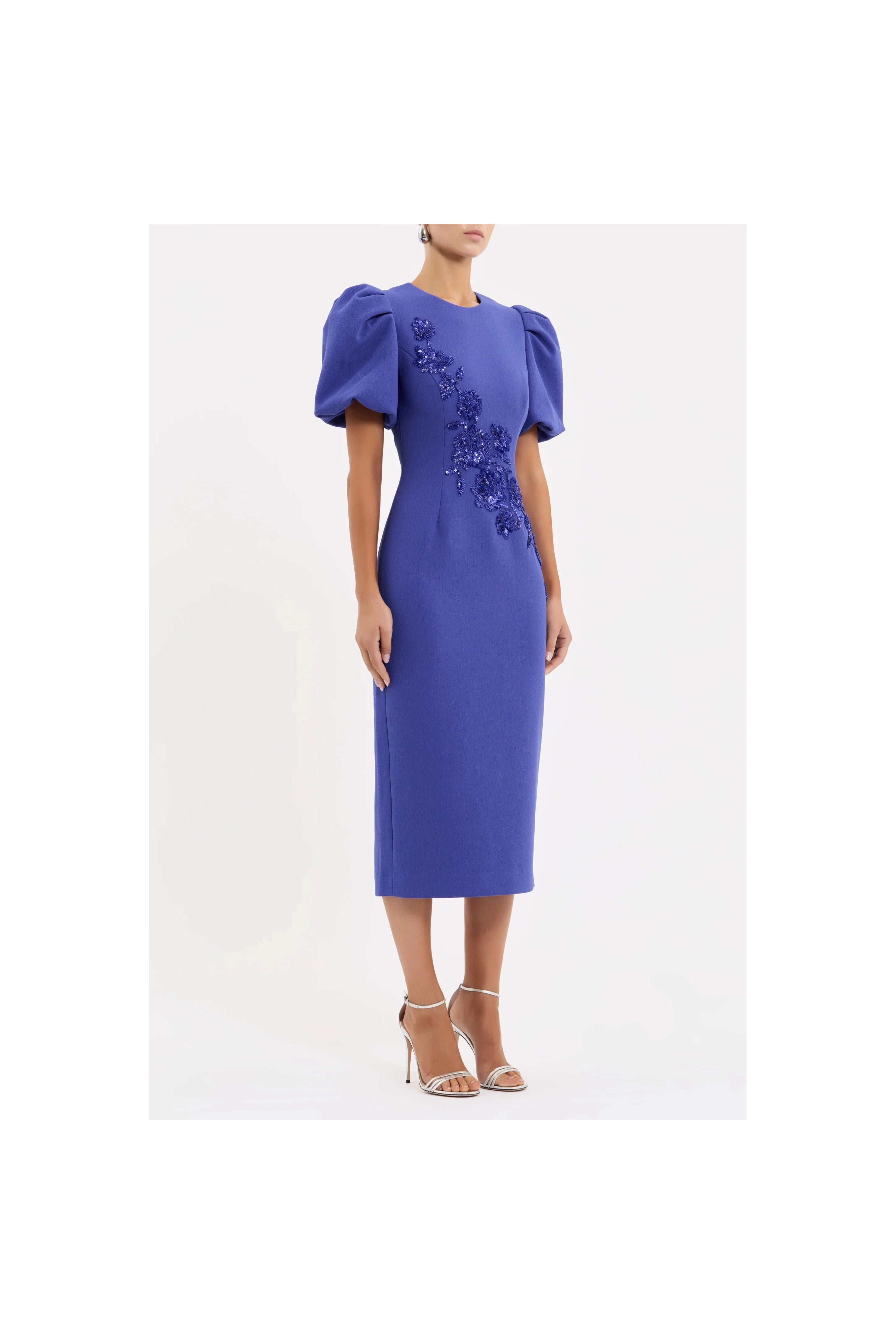 EVOLET PUFF SLEEVE MIDI Rebecca Vallance
