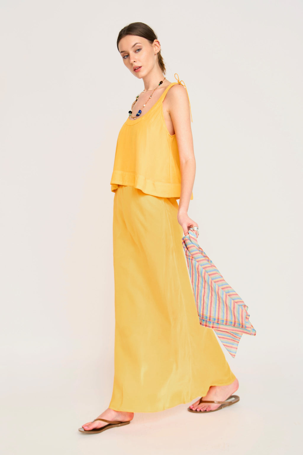 Siena Silk Tank in Marigold MIRTH