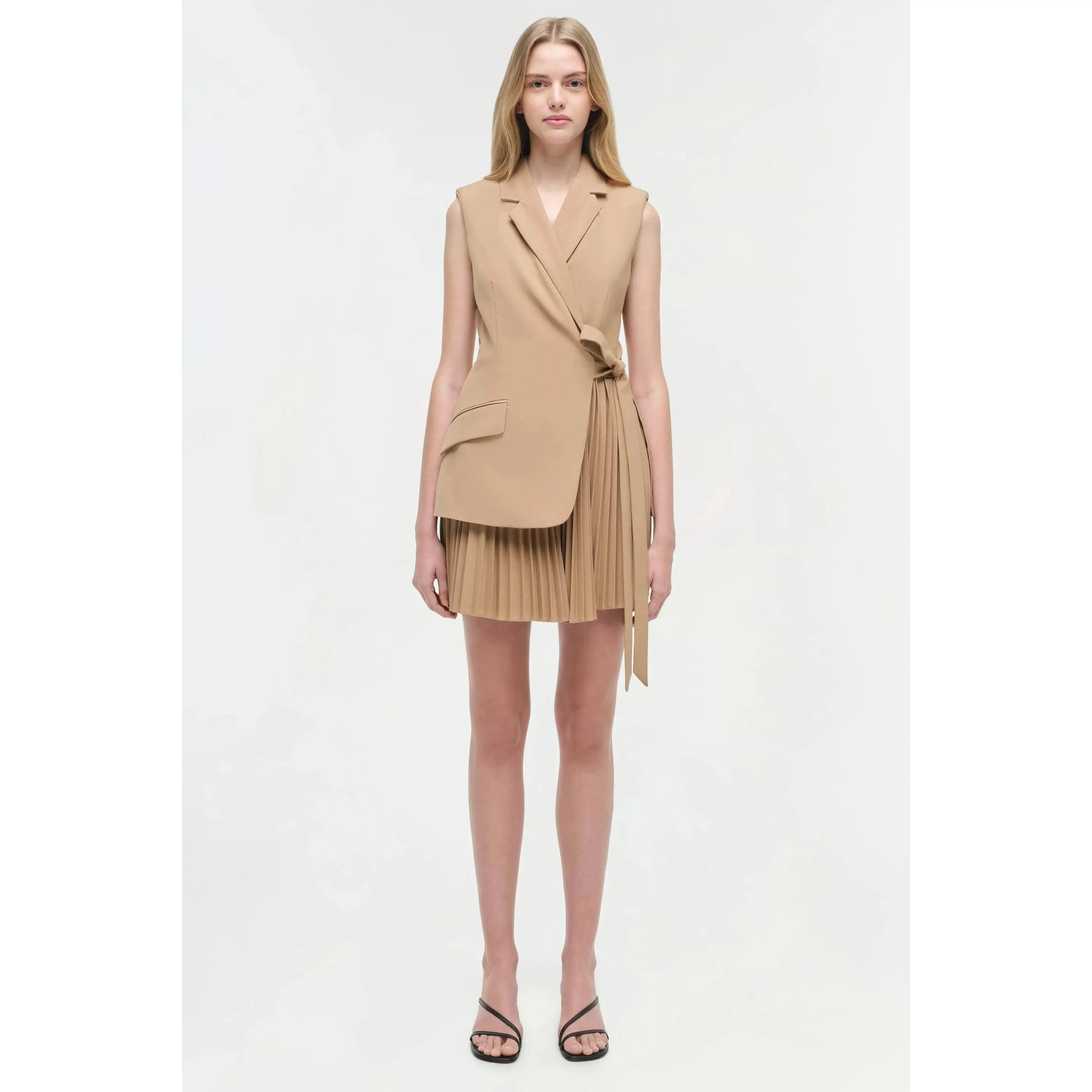 Eman Mini Dress Camel Simkhai