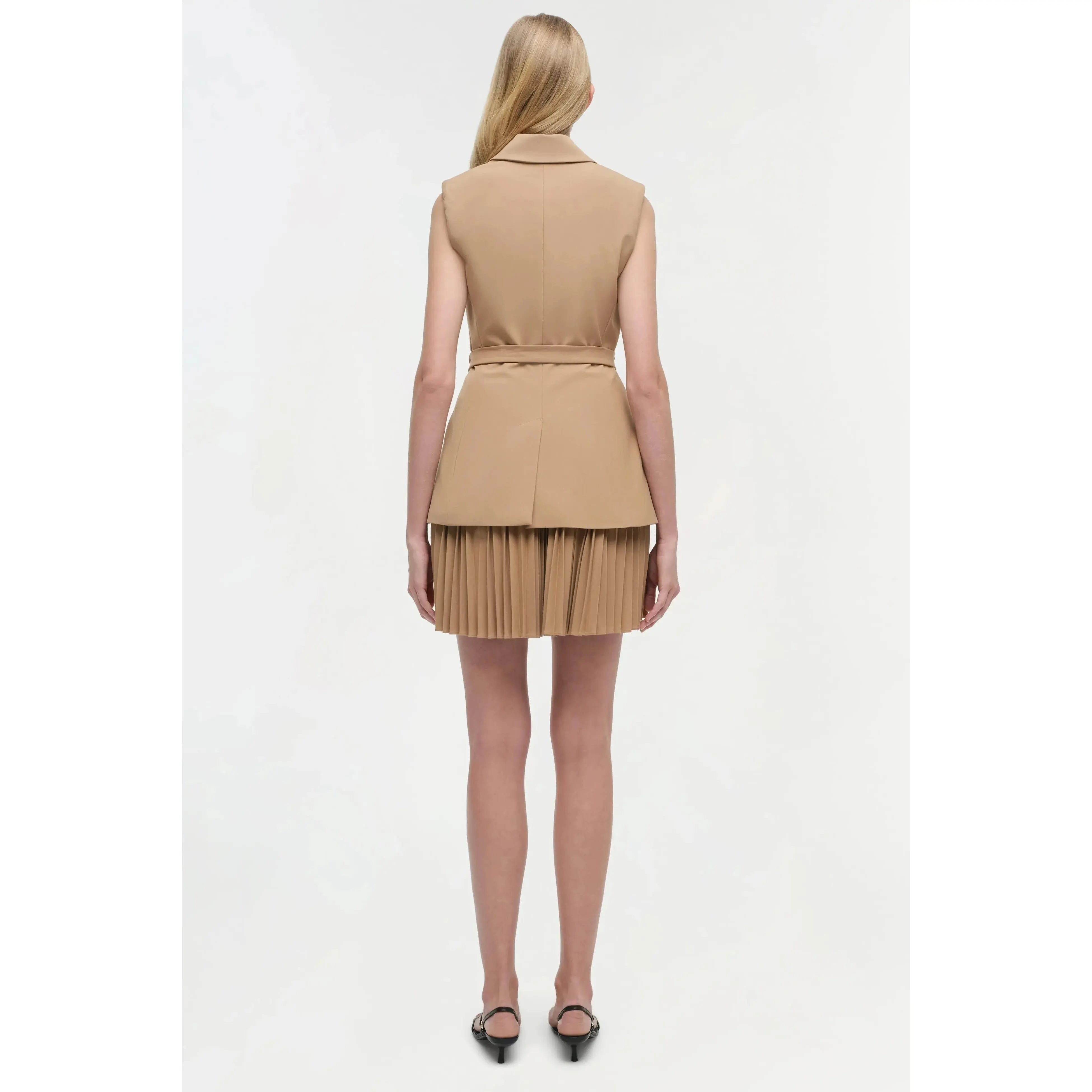 Eman Mini Dress Camel Simkhai