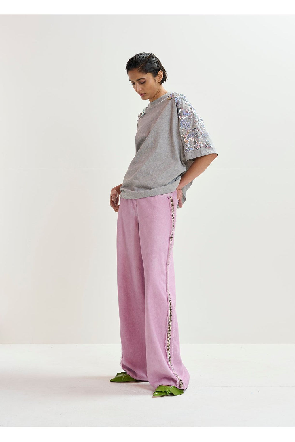 JEEPER STUDDED WIDE LEG PANTS ESSENTIEL ANTWERP