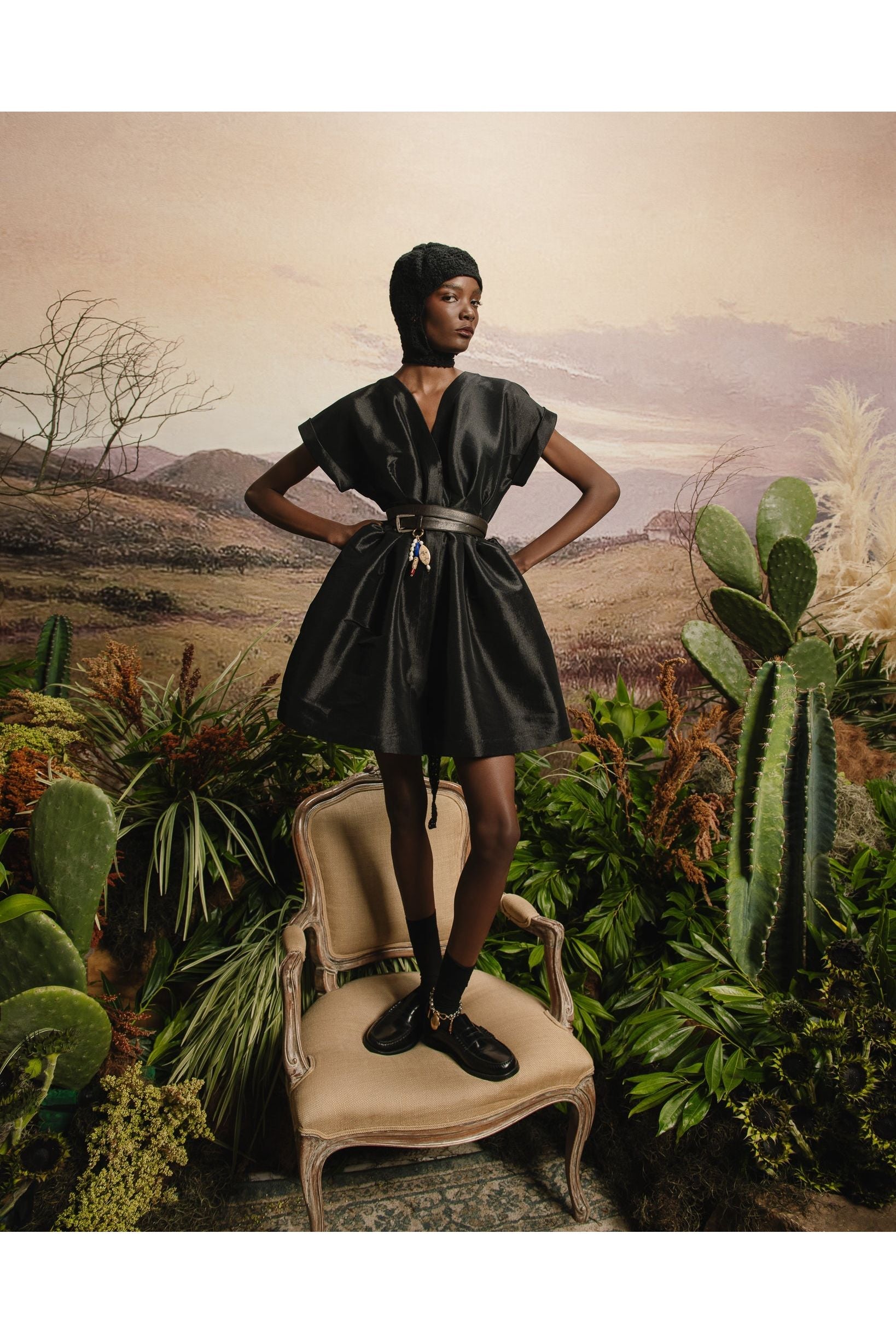 BILLIE DRESS BLACK TAFFETA Kika Vargas