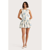 Faithfull Blair Mini Dress Cecile Floral Pale Blue