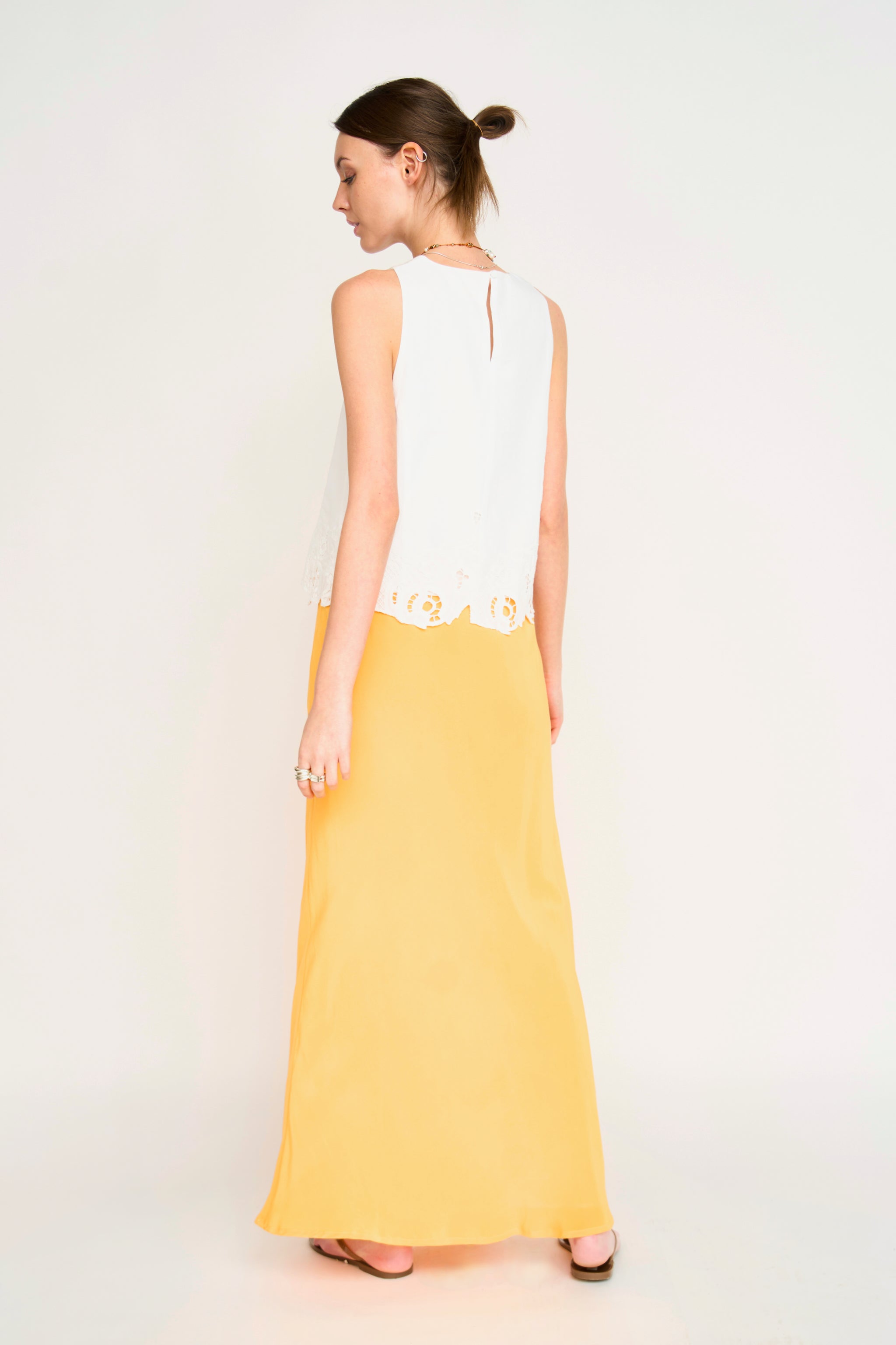 Santander Silk Skirt in Marigold MIRTH