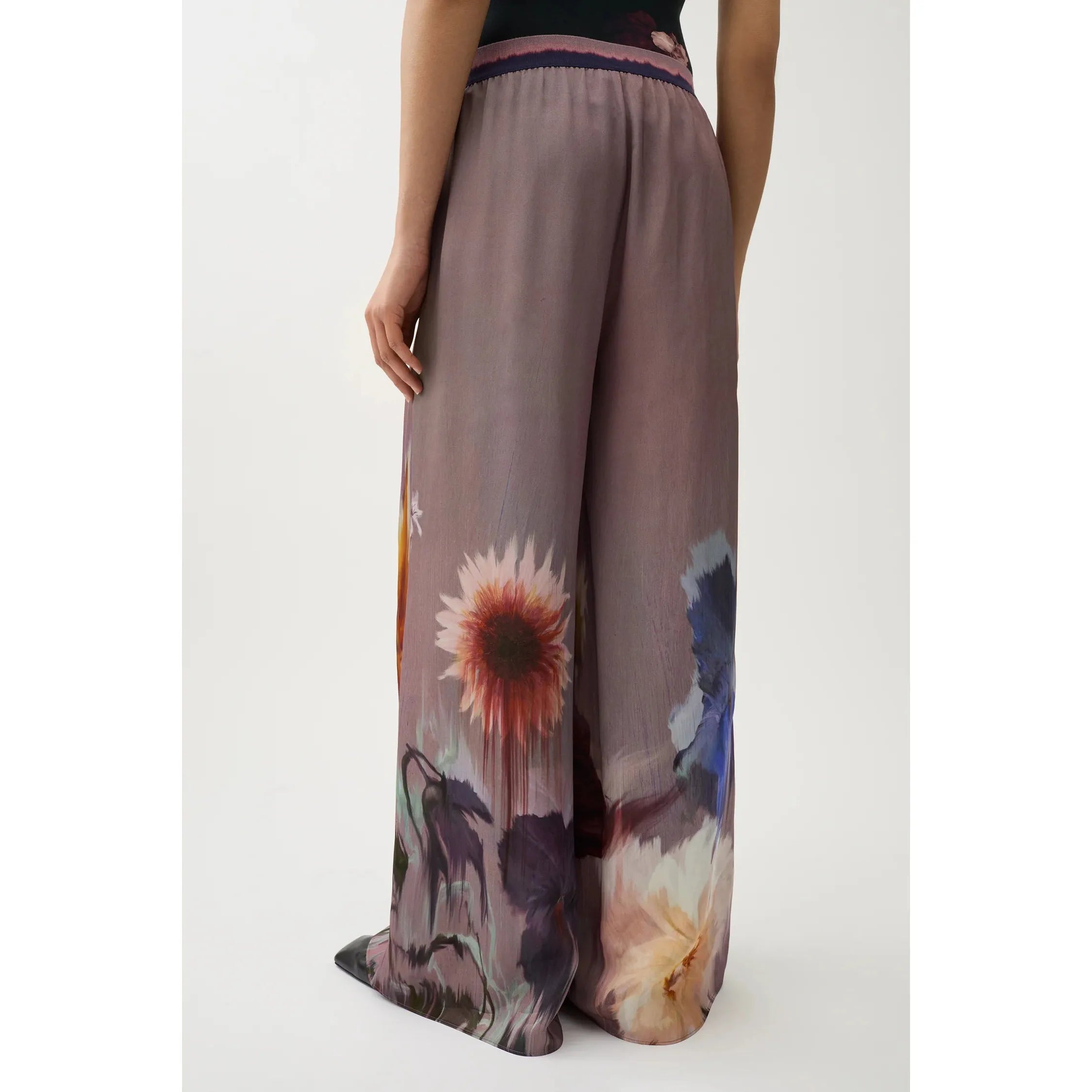 Light Gray Berta Flower Pants