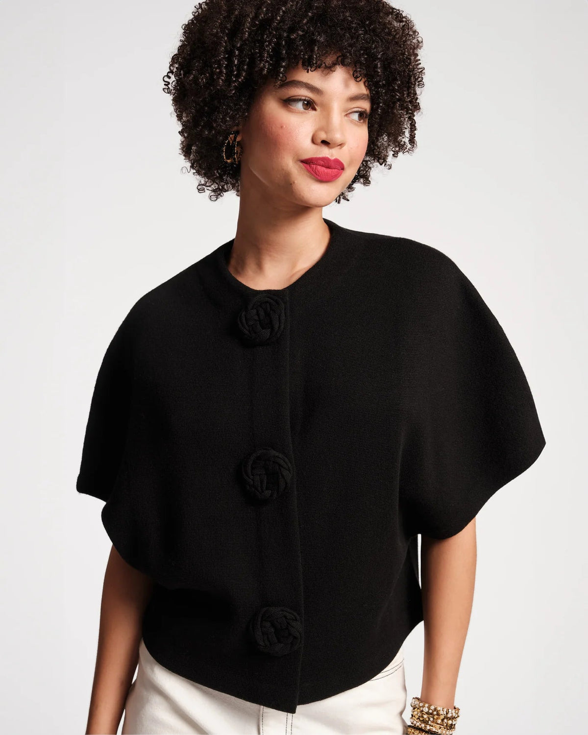 Carnegie Shrug Solid w/Floral Frances Valentine