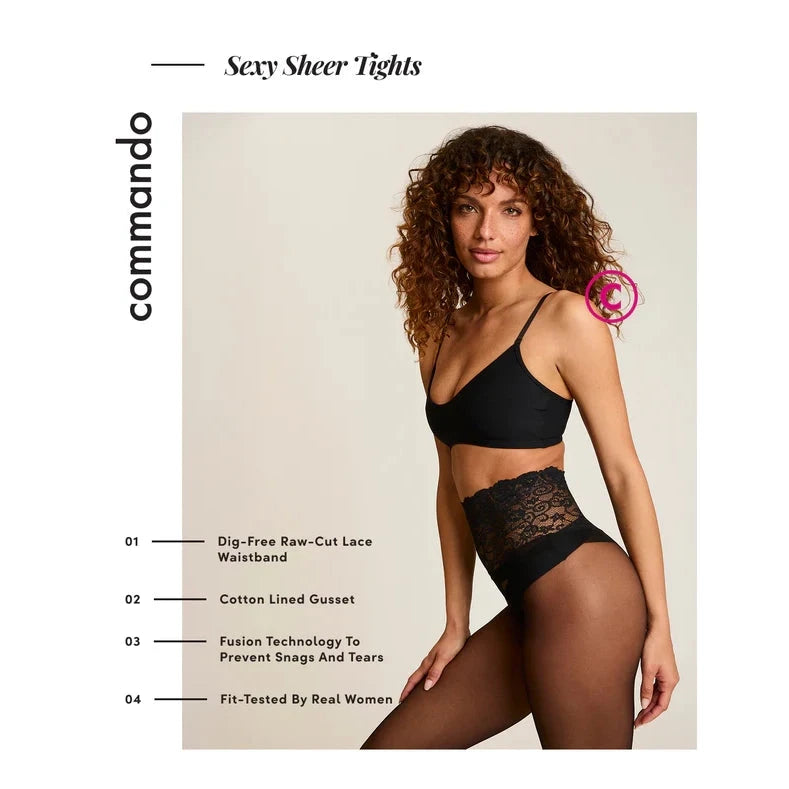 Sexy Sheer Tights Black Commando