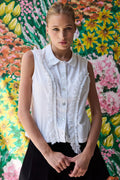 Peter Pan Blouse (White) Hope for Flowers by Tracy Reece