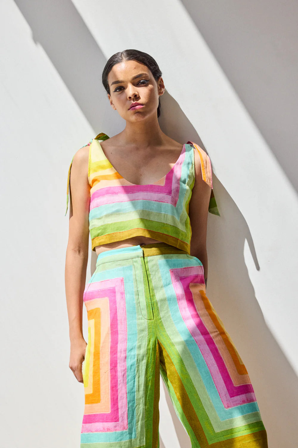 Tie Shoulder Shell (Concentric Squares) Hope for Flowers by Tracy Reece