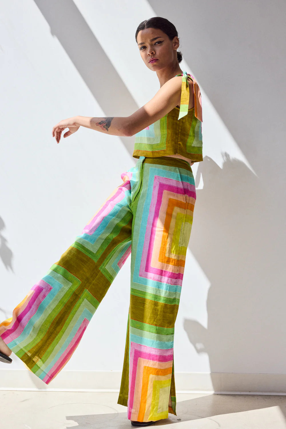 Tie Shoulder Shell (Concentric Squares) Hope for Flowers by Tracy Reece