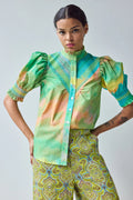 Short Sleeve Smocked Shirt (Spring Landscape) Hope for Flowers by Tracy Reece