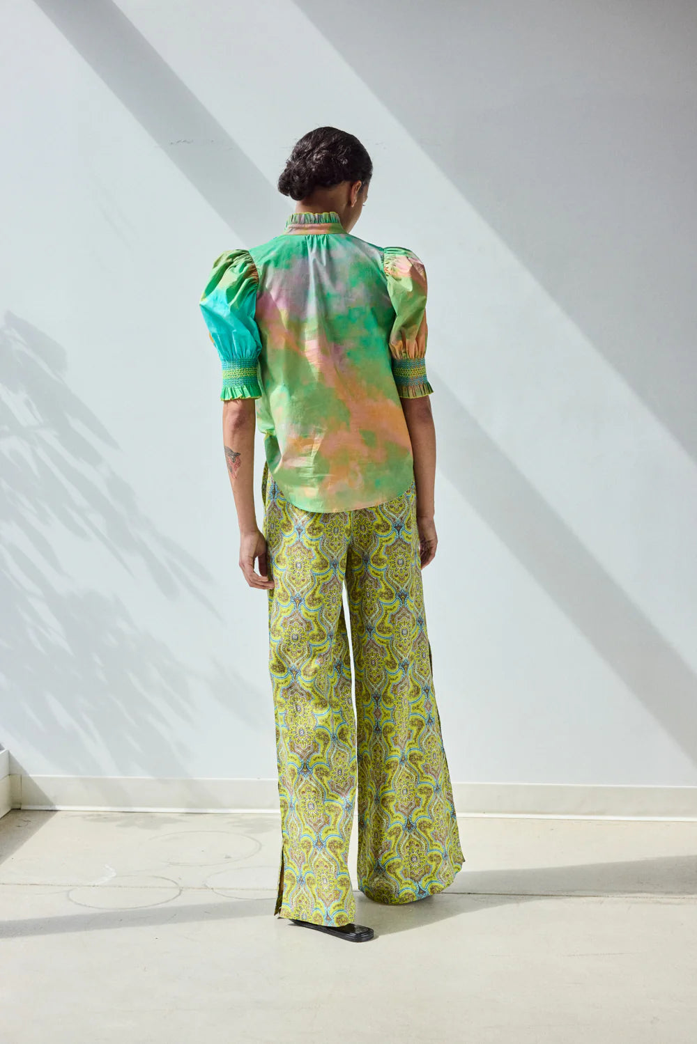 Short Sleeve Smocked Shirt (Spring Landscape) Hope for Flowers by Tracy Reece