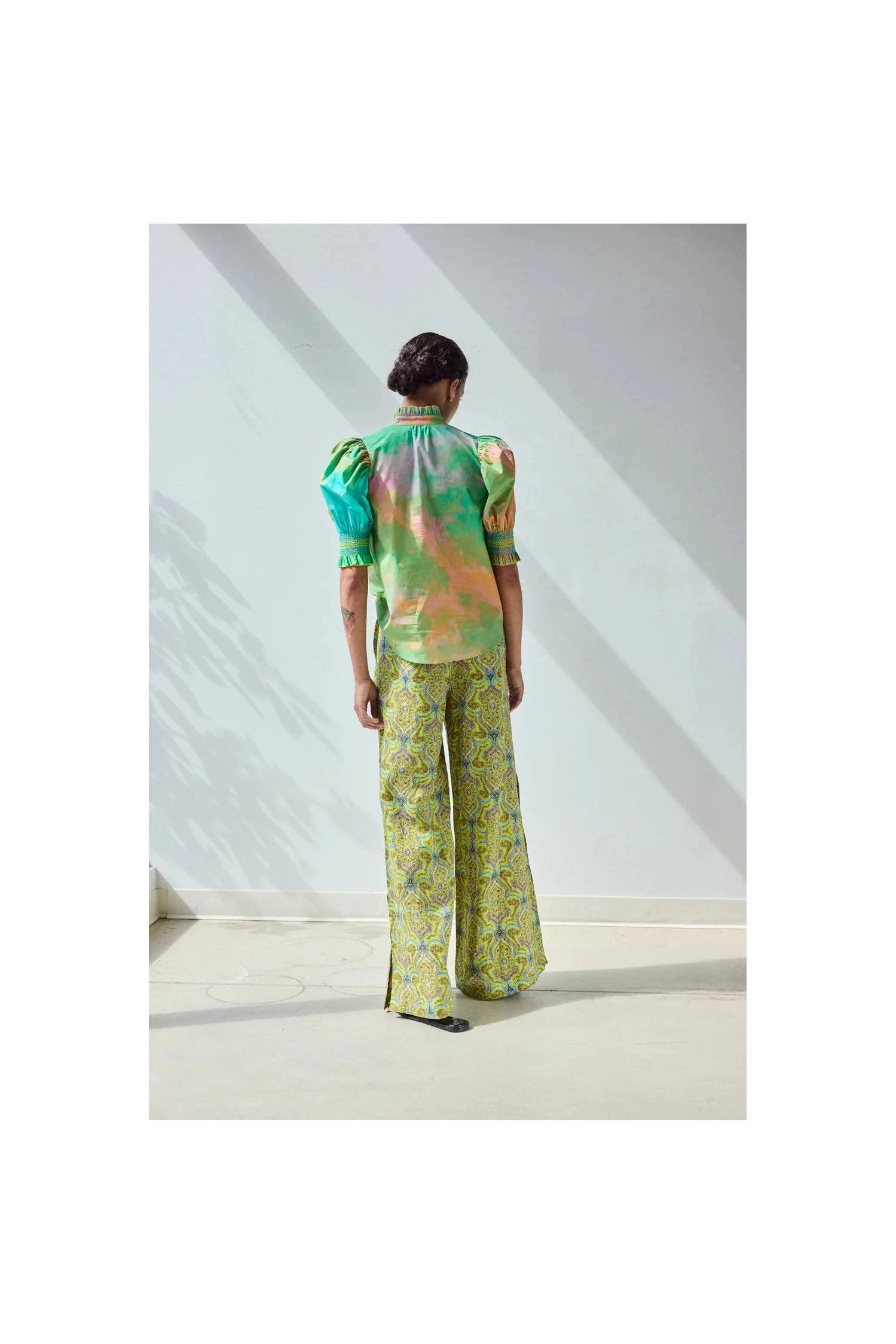 Short Sleeve Smocked Shirt (Spring Landscape) Hope for Flowers by Tracy Reece