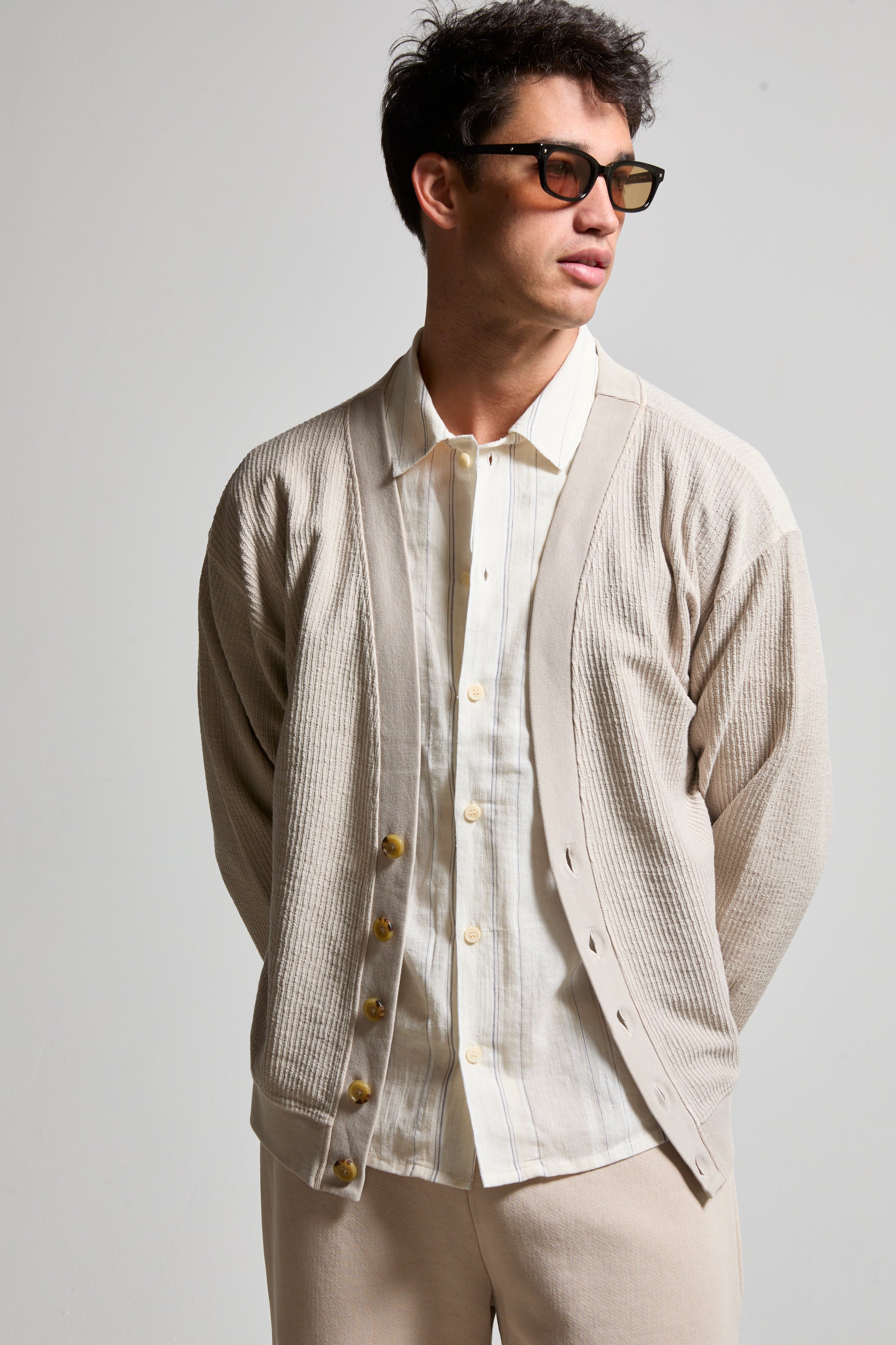 Beck Textured Cardigan ASHER