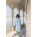 Gray Leo Dress in Palladio Garden & Thin Stripes