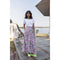 Light Gray Long Wrap Skirt in Flower Power Print