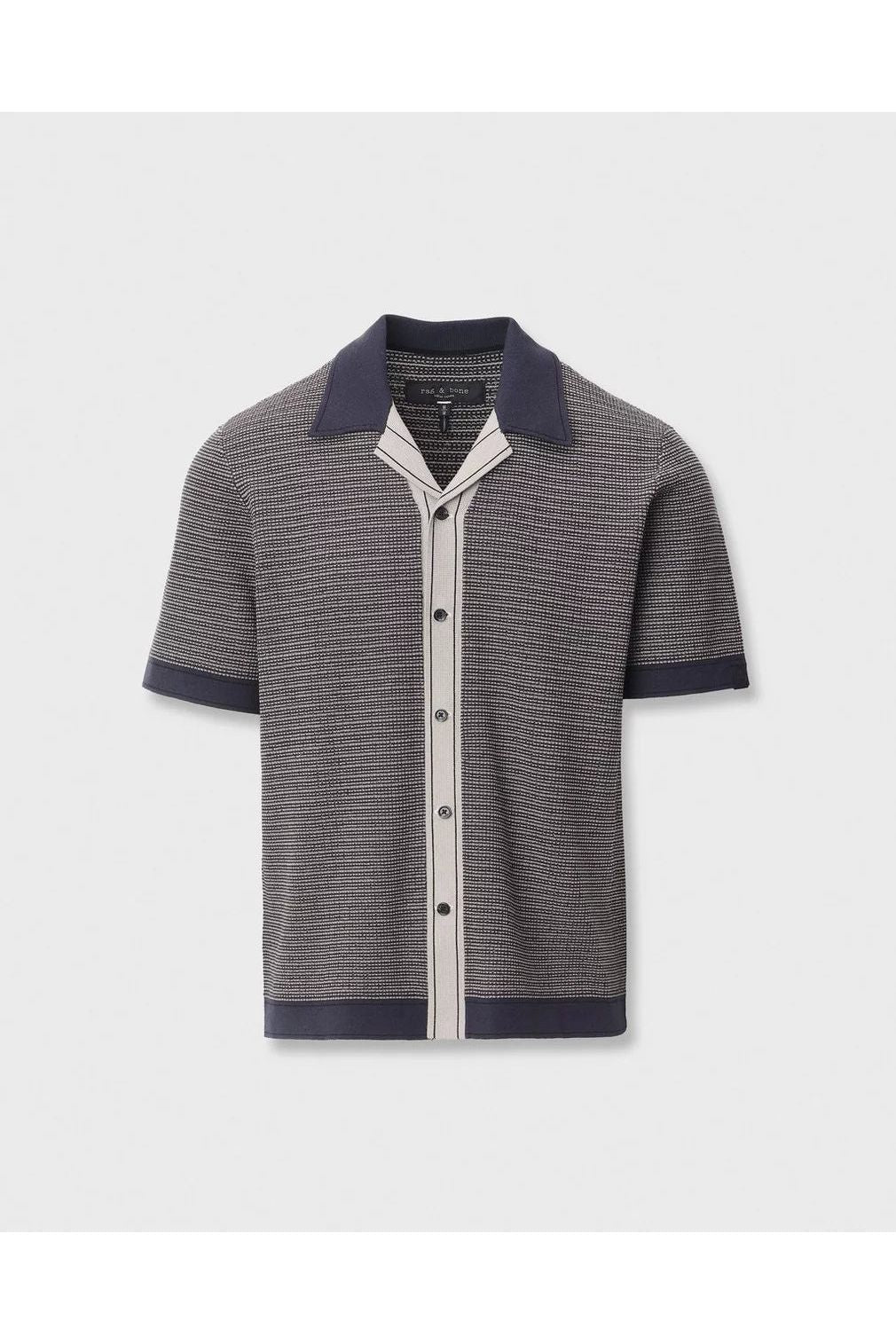 Harvey Contrast-Trim Knit Camp Shirt Rag and Bone