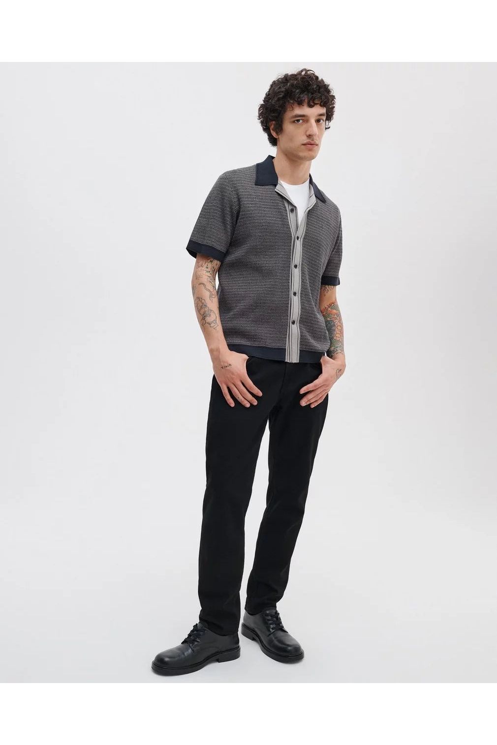 Harvey Contrast-Trim Knit Camp Shirt Rag and Bone