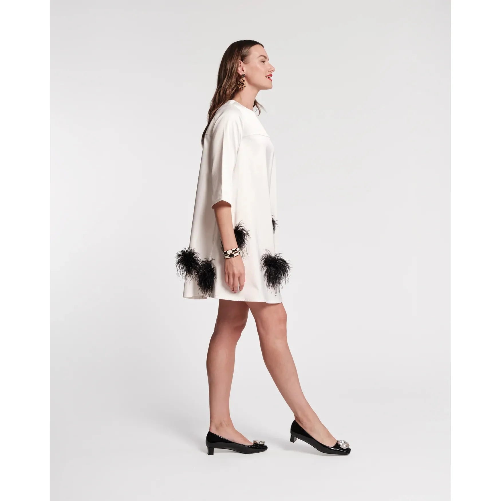 Lavender Edie Feather Mini Dress