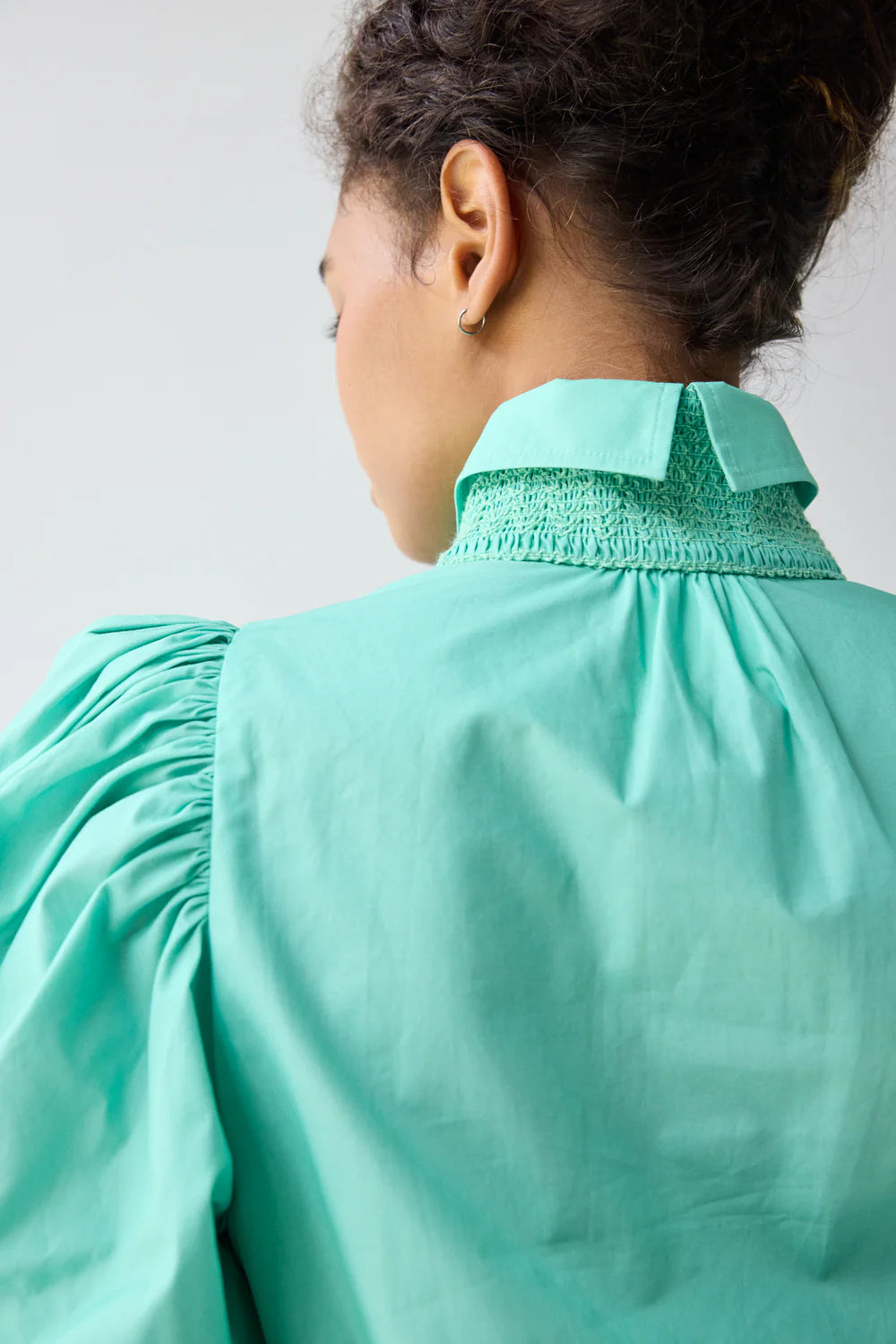 Smocked Shirt Aqua Sky Hope for Flowers by Tracy Reece