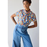 Scarf Tie Button Down Chambray Medallion Hope for Flowers by Tracy Reece