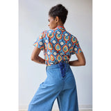 Scarf Tie Button Down Chambray Medallion Hope for Flowers by Tracy Reece