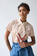 Scarf Tie Button Down Tattersall Hope for Flowers by Tracy Reece