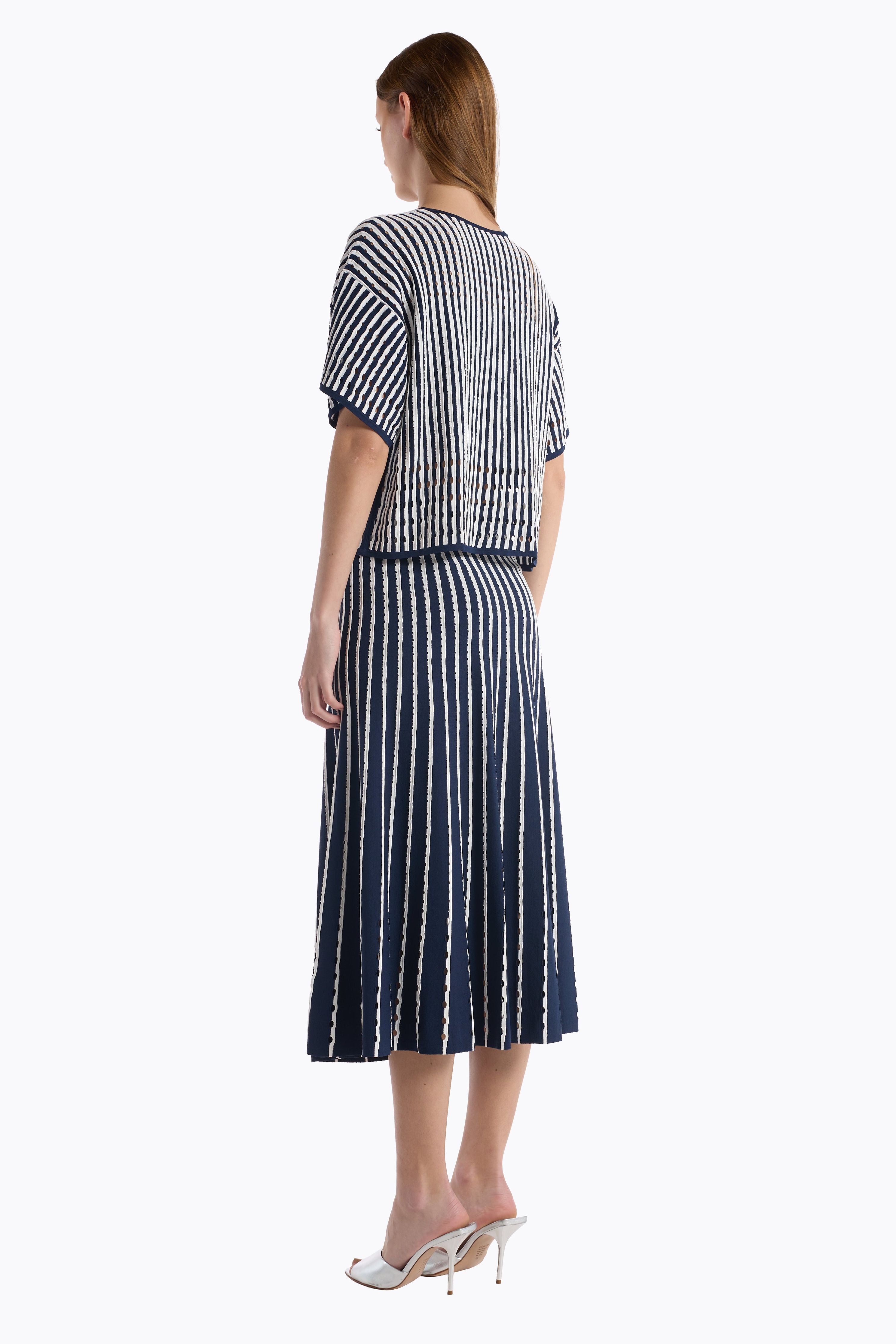 Colton Skirt - Pinstripe Navy Christy Lynn