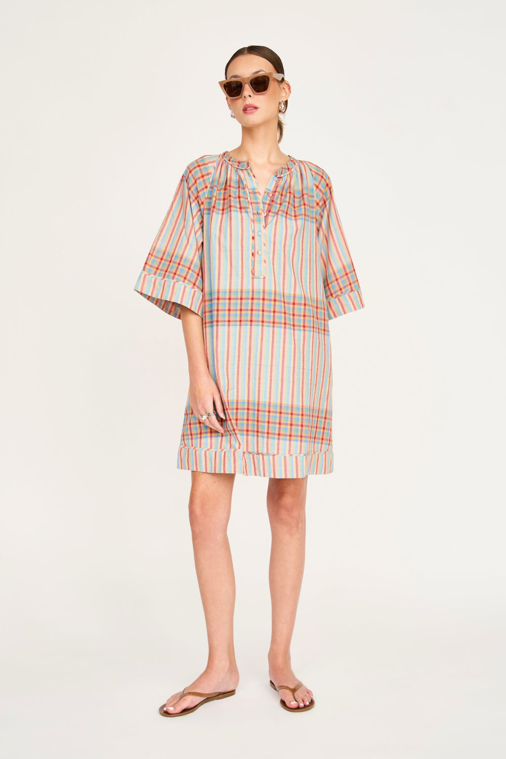Faro Short Dress in Campfire Plaid MIRTH