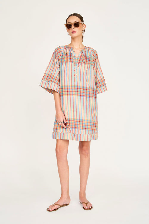 Faro Short Dress in Campfire Plaid MIRTH