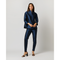 Light Gray Camilla Top in Navy Mikado