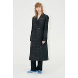 Stine Goya Long Sleeve Straight Coat in Black Impressionist Hue