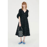 Stine Goya 3/4 Volume Sleeve Midi Dress in Anemone Jacquard