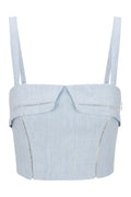 ALBA TOP - SKY MELANGE HEVRON