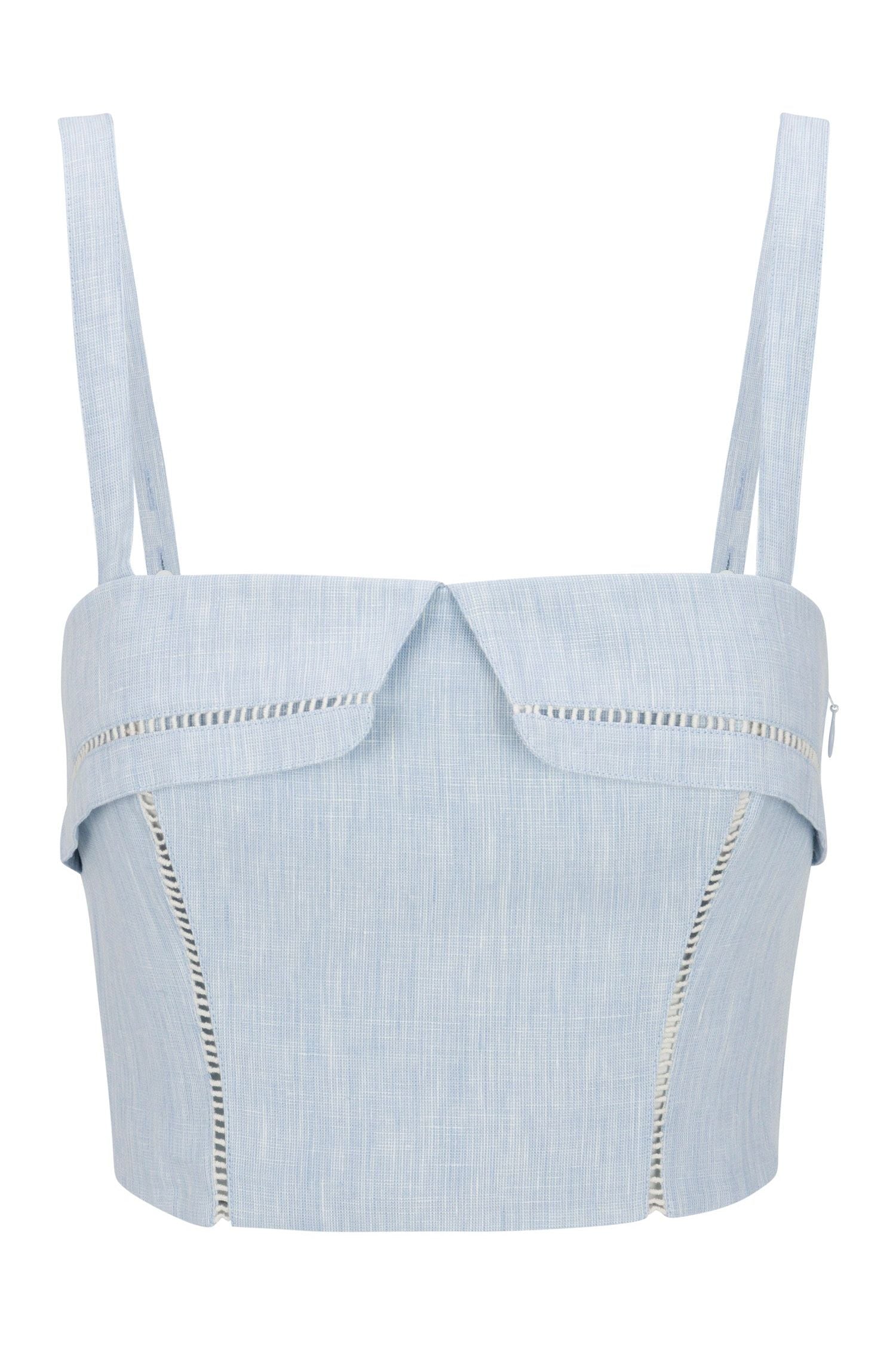 ALBA TOP - SKY MELANGE HEVRON