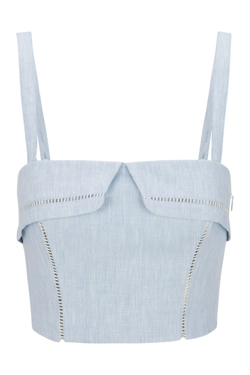 ALBA TOP - SKY MELANGE HEVRON
